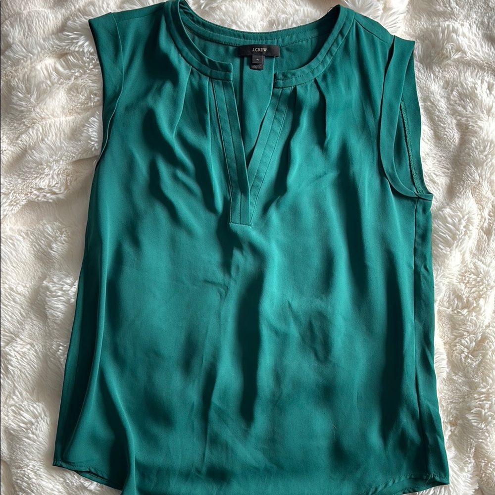 J. Crew Women's Green Sleeveless Top